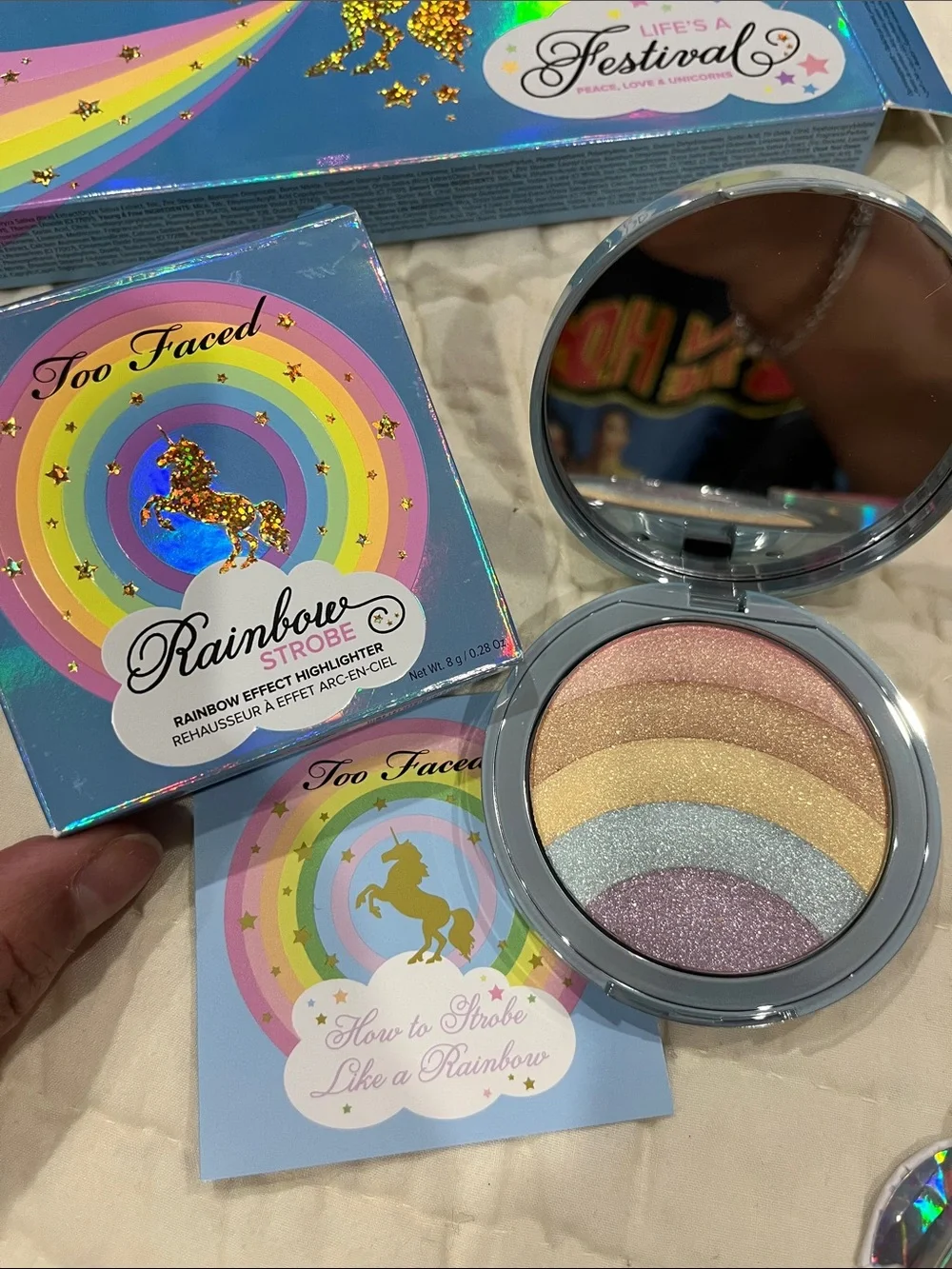💕LIKE NEW  BUNDLE OF TOO FACED LIMITED EDITION LIFE’S A FESTIVAL ITEMS!💕